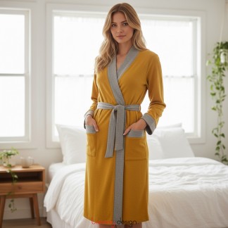 Yellow pashmina night robe